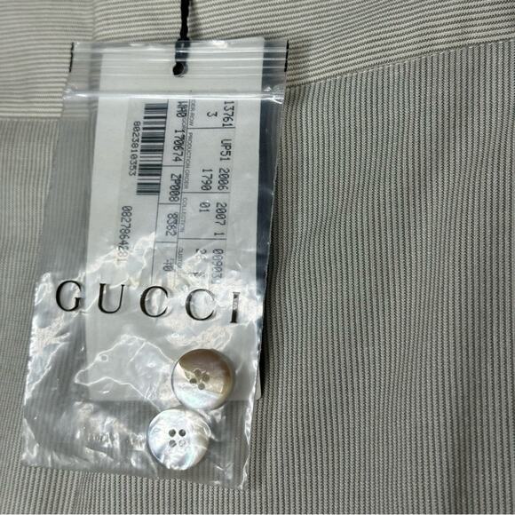 GUCCI 2006 Light Gray Wool & Silk Blend Wide Leg Pants NWT in Size 4 - Picture 7 of 9